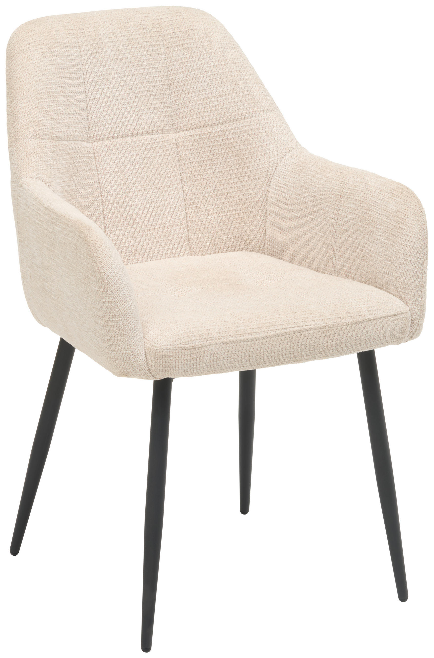 Scaun Cu Brațe din metal, textil, negru, bej