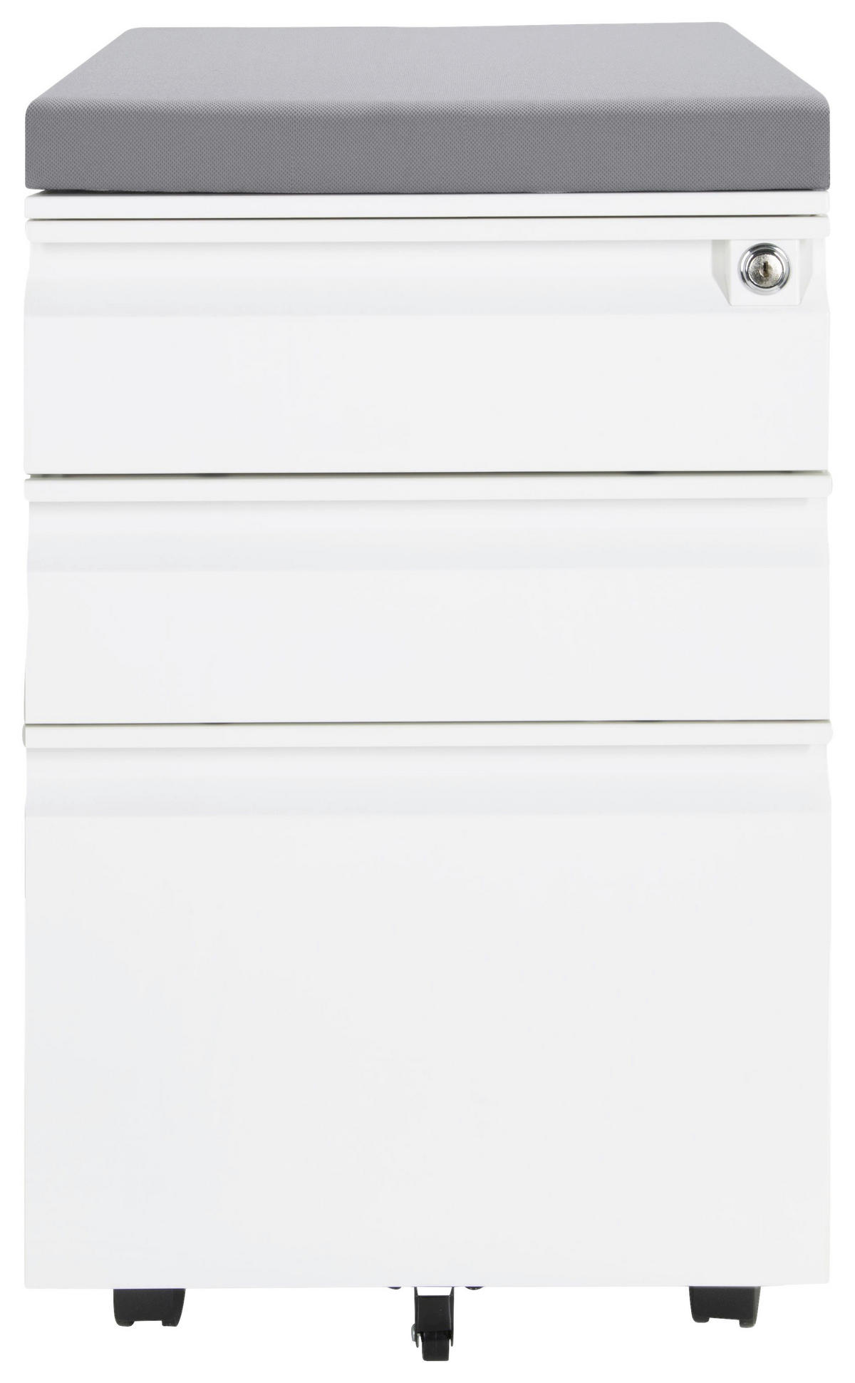 ROLLCONTAINER Grau, Weiß  - Weiß/Grau, MODERN, Kunststoff/Metall (39/60/50cm) - MID.YOU