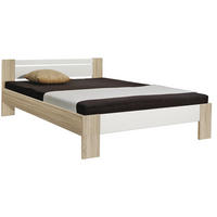 FUTONSKA POSTELJA 140 cm   x 200 cm  , leseni material bela, barve hrasta  - barve hrasta/bela, Design, leseni material (140/200cm) - Boxxx