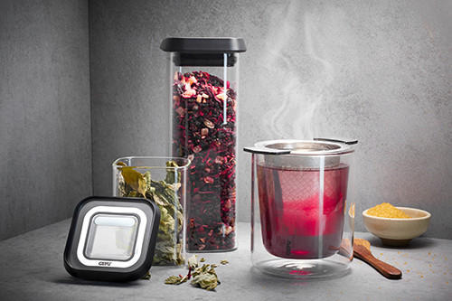 VORRATSDOSE 0,4 L  - Edelstahlfarben/Schwarz, KONVENTIONELL, Glas/Kunststoff (7/17,6/7cm) - Gefu