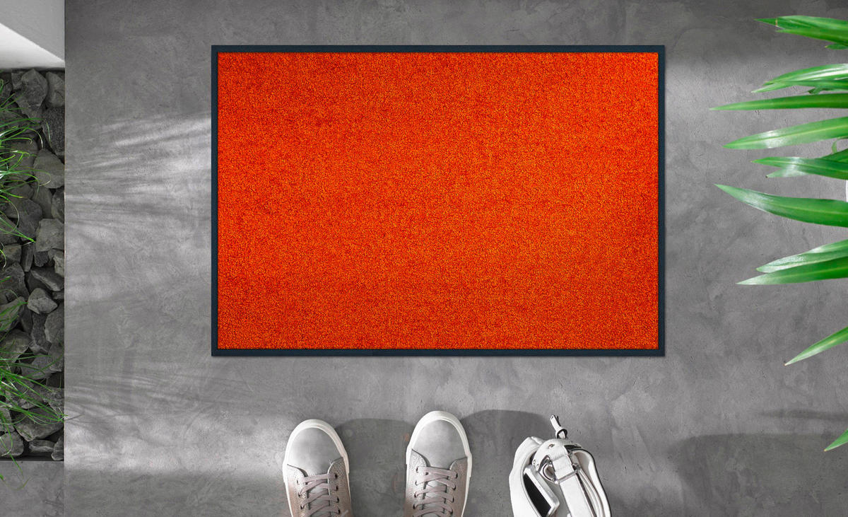 FUßMATTE  40/60 cm  Orange  - Orange, KONVENTIONELL, Kunststoff/Textil (40/60cm) - wash+dry