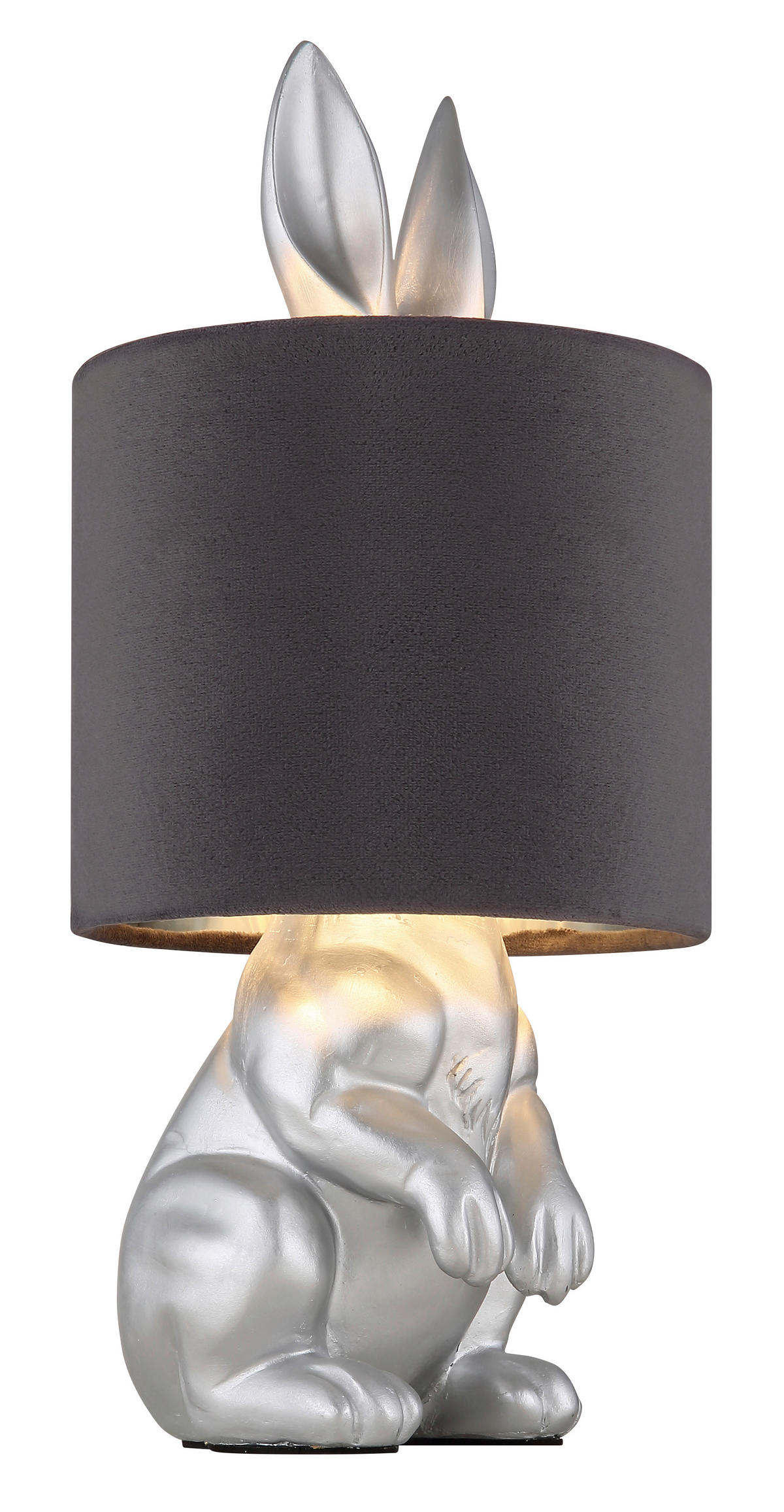 STOLNÍ LAMPA, E27, 18/18/41 cm - šedá/černá, Trend, plast (18/18/41cm) - Globo