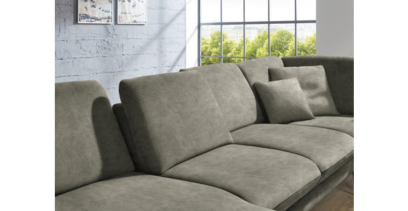 WOHNLANDSCHAFT in Velours Grau - Schwarz/Grau, Design, Textil/Metall (180/344/208cm) - Dieter Knoll