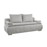 SCHLAFSOFA Webstoff Naturfarben  inkl. Rückenkissen, Armlehnenkissen, Bettkasten, Schlaffunktion, Topper, Rücken echt  - Chromfarben/Naturfarben, KONVENTIONELL, Holz/Kunststoff (207/91/90cm) - Carryhome