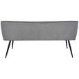 SITZBANK 163/83/63 cm Samt Grau, Schwarz  - Schwarz/Grau, Design, Textil/Metall (163/83/63cm) - Novel