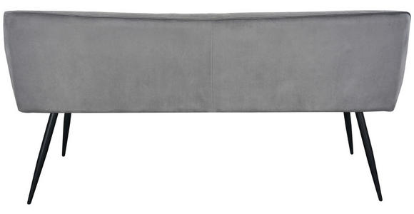 SITZBANK 163/83/63 cm Samt Grau, Schwarz  - Schwarz/Grau, Design, Textil/Metall (163/83/63cm) - Novel