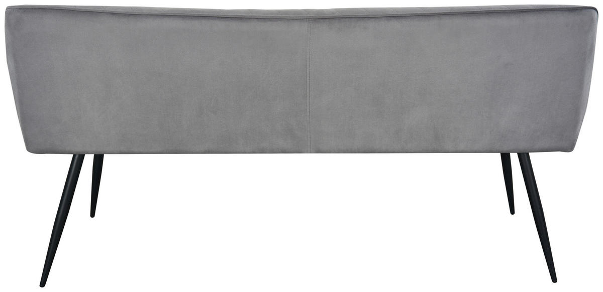 SITZBANK 163/83/63 cm Samt Grau, Schwarz  - Schwarz/Grau, Design, Textil/Metall (163/83/63cm) - Novel