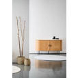 SIDEBOARD 140/76/40 cm  in Schwarz, Eichefarben  - Eichefarben/Schwarz, Design, Holzwerkstoff/Metall (140/76/40cm) - Xora