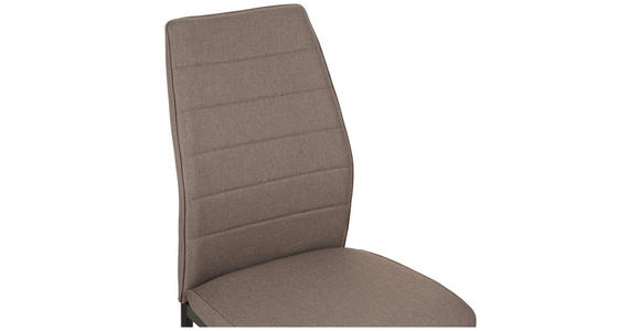 STUHL Mikrofaser Taupe - Taupe/Schwarz, Design, Textil/Metall (43,5/96/58cm) - Carryhome