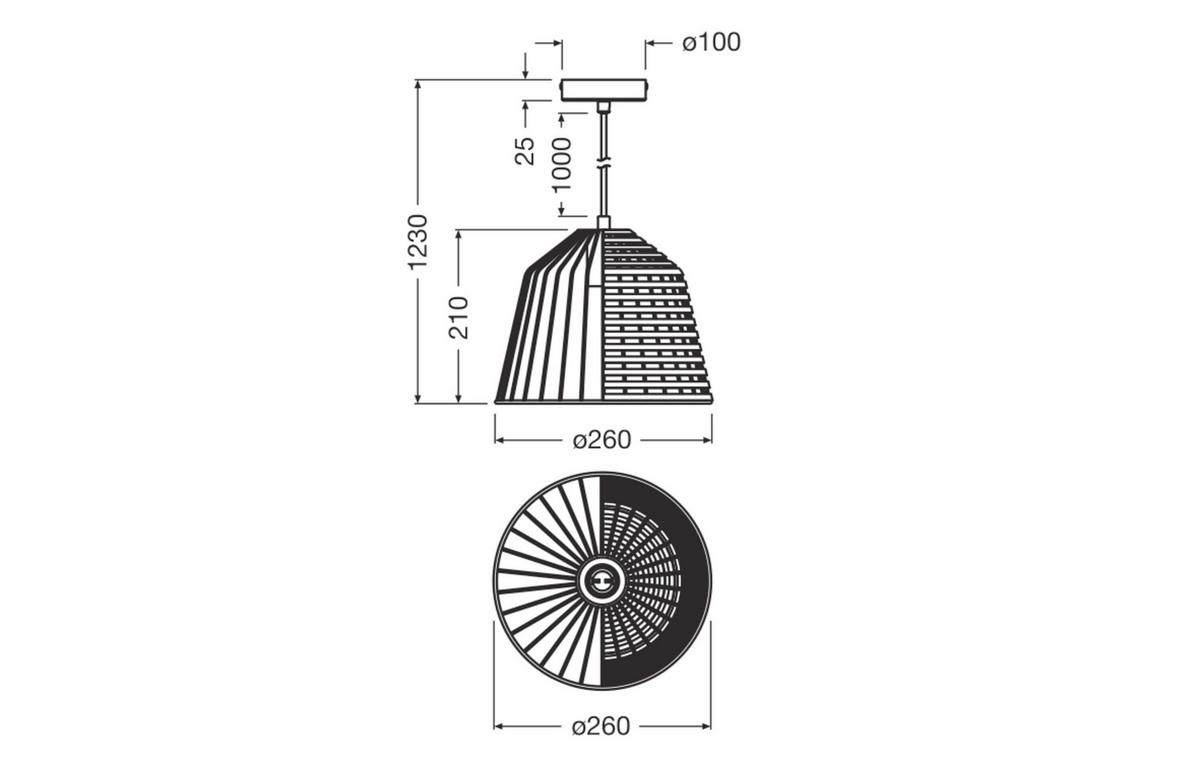 HÄNGELEUCHTE 26/126,5 cm  - Basics, Holz/Metall (26/126,5cm) - Osram