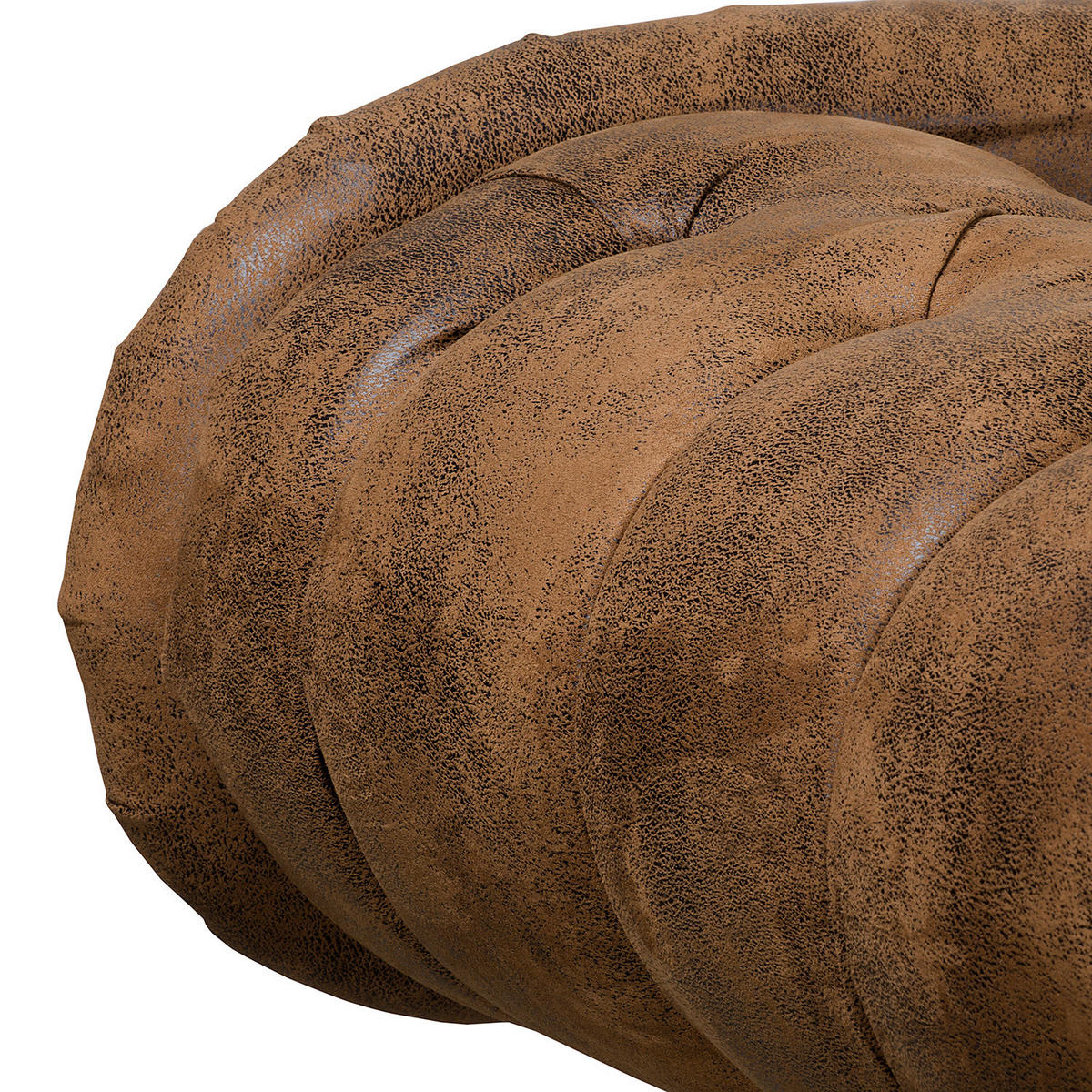 RÉCAMIERE Lederlook Braun  - Braun, Design, Holz/Textil (185/93/75cm) - Livetastic