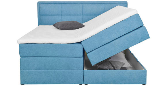 BOXSPRINGBETT 160/200 cm  in Blau  - Blau/Schwarz, KONVENTIONELL, Kunststoff/Textil (160/200cm) - Carryhome