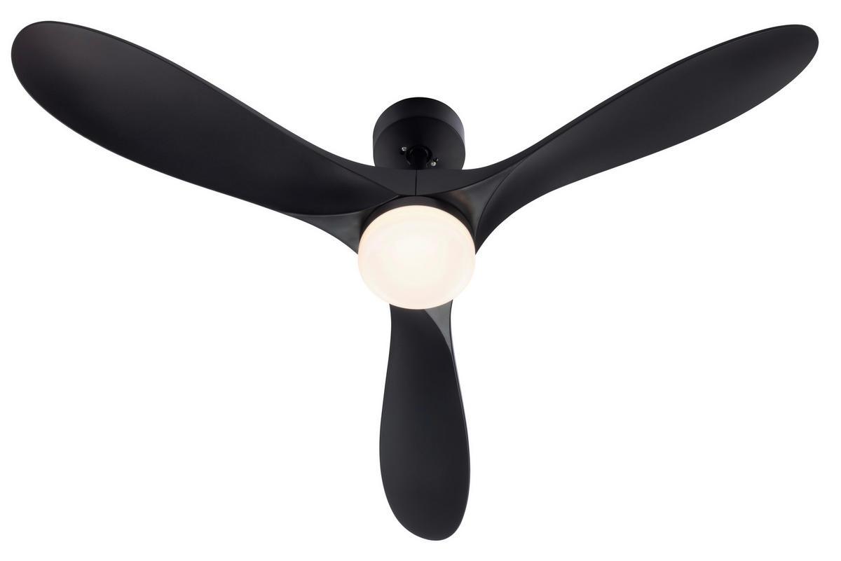 DECKENVENTILATOR - Schwarz, Basics, Kunststoff/Metall (132/3,5cm) - Mican