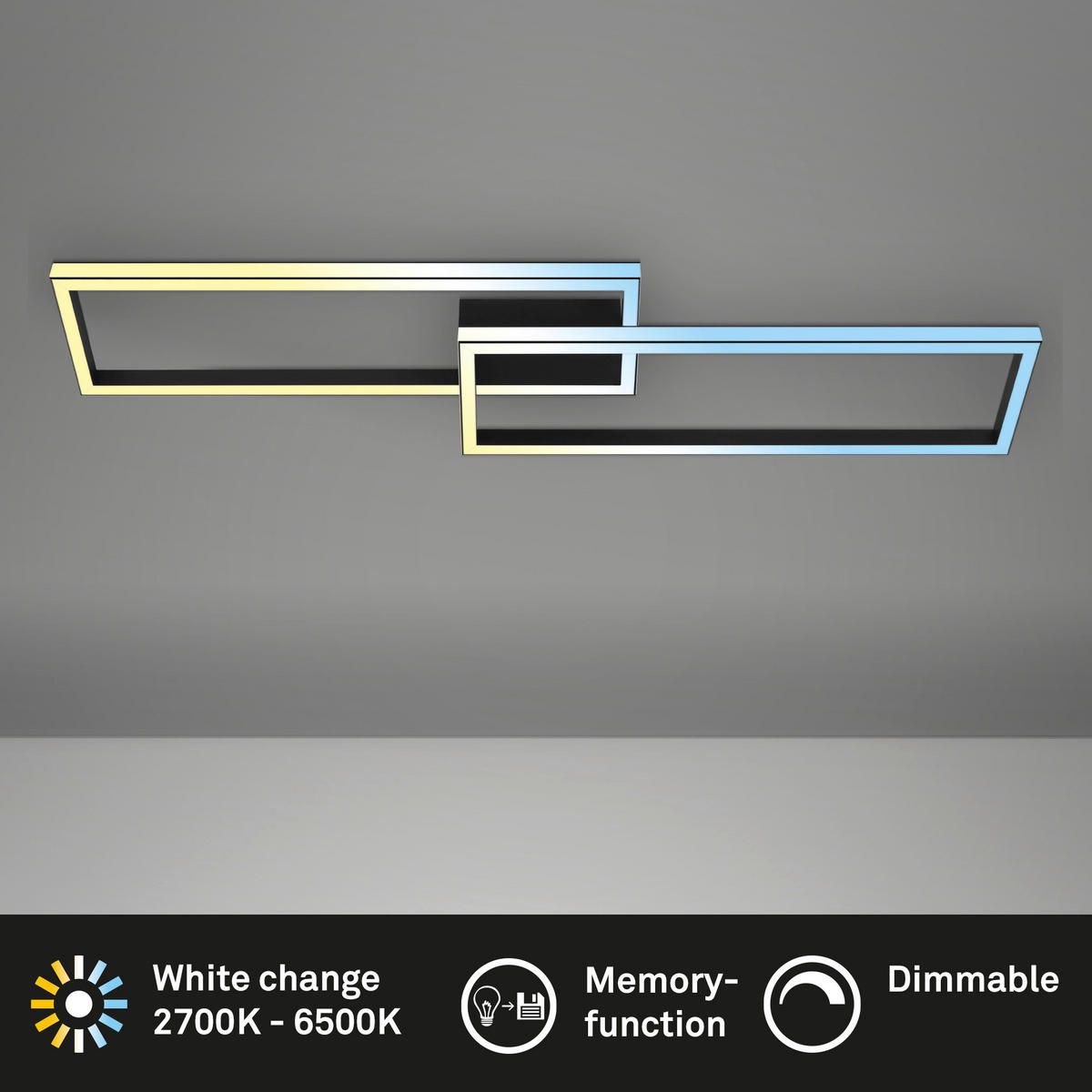 LED PLAFONJERA  - crna, Osnovno, metal/plastika (120/28/8cm)