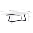 COUCHTISCH ESG 130/70/48 cm oval Anthrazit, Weiß  - Anthrazit/Weiß, Design, Glas/Keramik (130/70/48cm) - Dieter Knoll