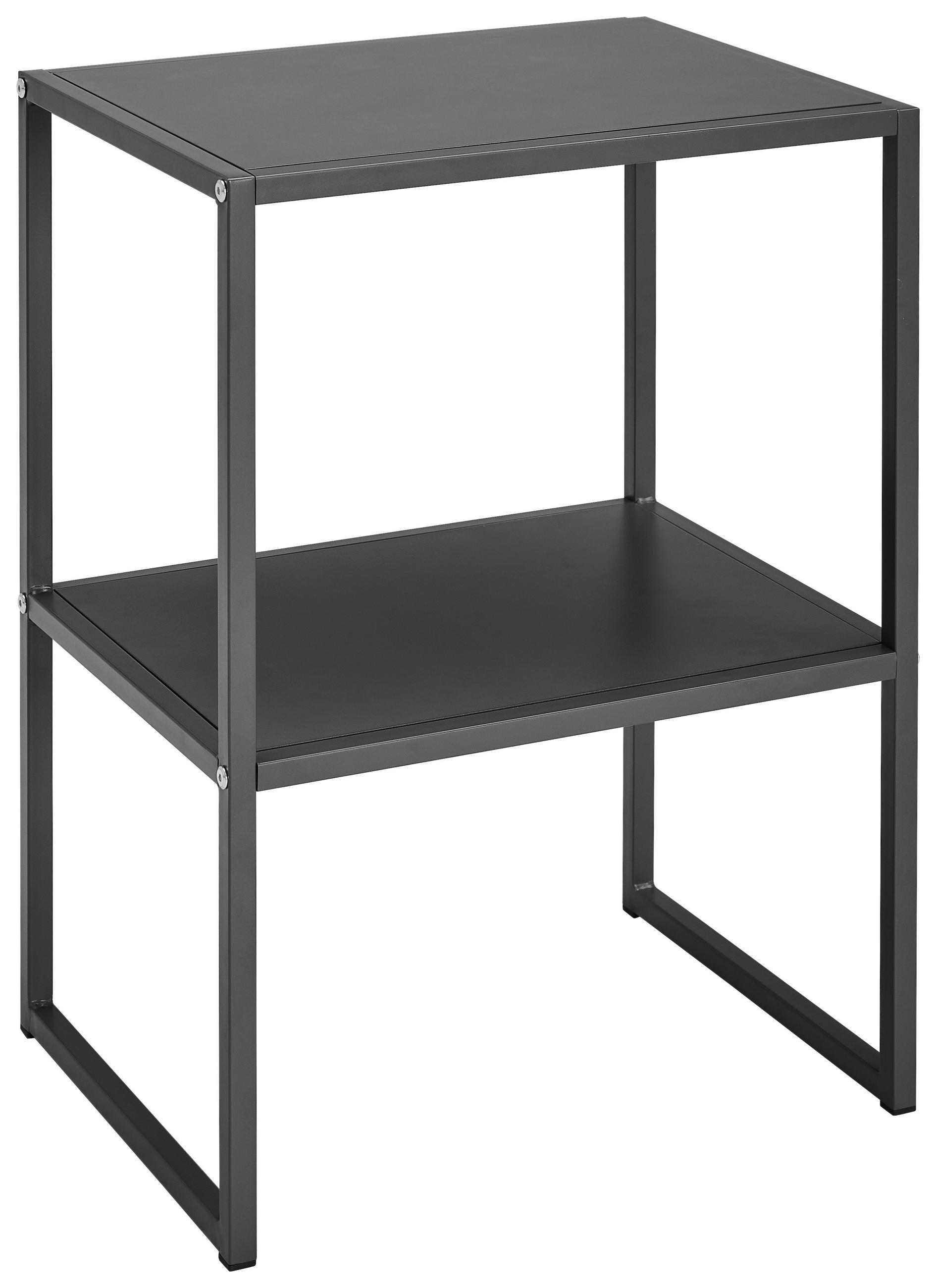 BEISTELLTISCH 43/33/60 cm Dunkelgrau rechteckig  - Dunkelgrau, Design, Holzwerkstoff/Metall (43/33/60cm) - home24