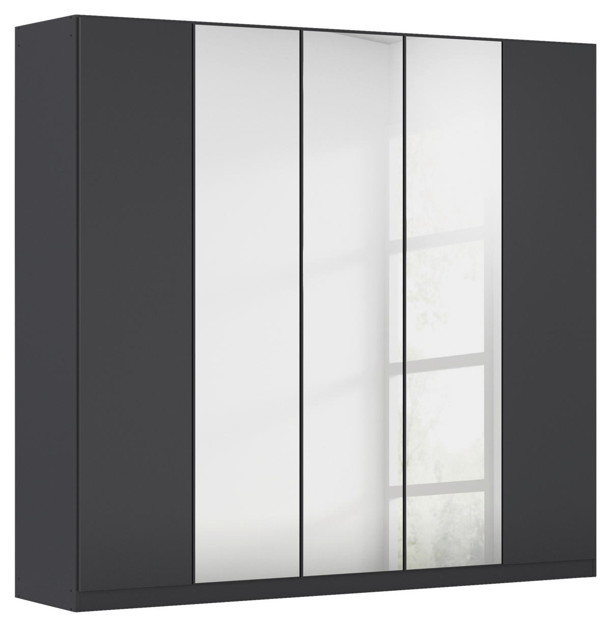 FALTTÜRENSCHRANK in Dunkelgrau  - Dunkelgrau, Holzwerkstoff (226/210/54cm) - Boxxx