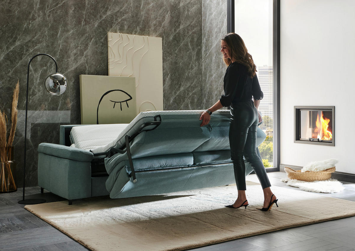 SCHLAFSOFA Mikrofaser Grau  - Schwarz/Grau, KONVENTIONELL, Textil/Metall (212/87/103cm) - Dieter Knoll
