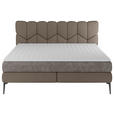 BOXSPRINGBETT 180/200 cm  in Braun  - Schwarz/Braun, Design, Leder/Textil (180/200cm) - Esposa