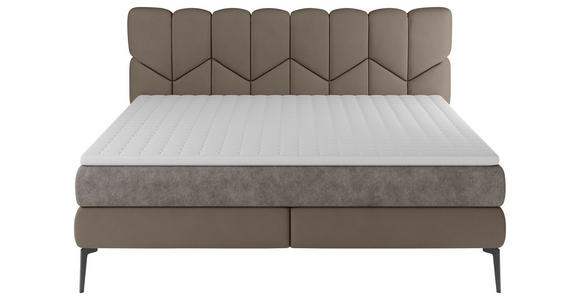 BOXSPRINGBETT 180/200 cm  in Braun  - Schwarz/Braun, Design, Leder/Textil (180/200cm) - Esposa