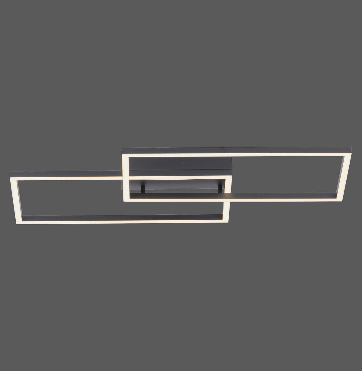 LED-DECKENLEUCHTE Iven 60,5/32,5/6,5 cm   - Schwarz, Design, Kunststoff/Metall (60,5/32,5/6,5cm)