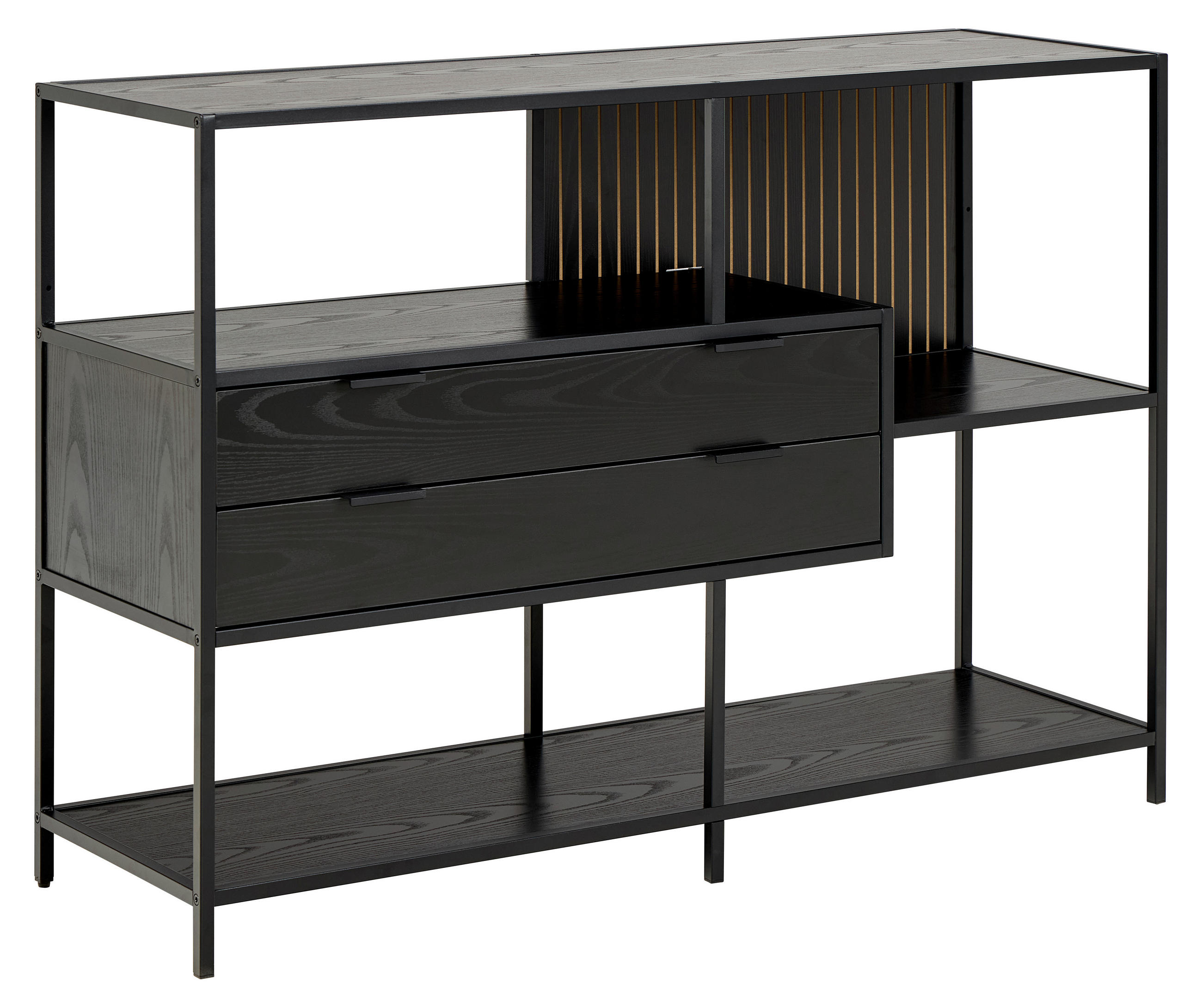 XXXLutz Regal Schwarz, Esche 114x78x35 cm