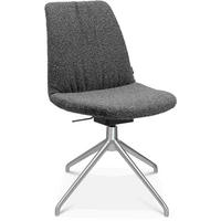 STUHL  in Aluminium Flachgewebe  - Grau, Design, Textil/Metall (46/81,5-84,5/55cm) - Johann Jakob