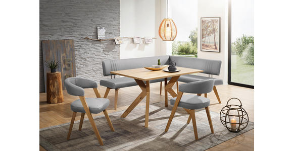 ECKBANK 180/160 cm  in Hellgrau, Wildeiche  - Wildeiche/Eichefarben, Design, Holz/Textil (180/160cm) - Venda
