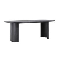 ESSTISCH 220/100/75 cm Echtholz  Holz oval Schwarz  - Schwarz, MODERN, Holz (220/100/75cm) - Livetastic