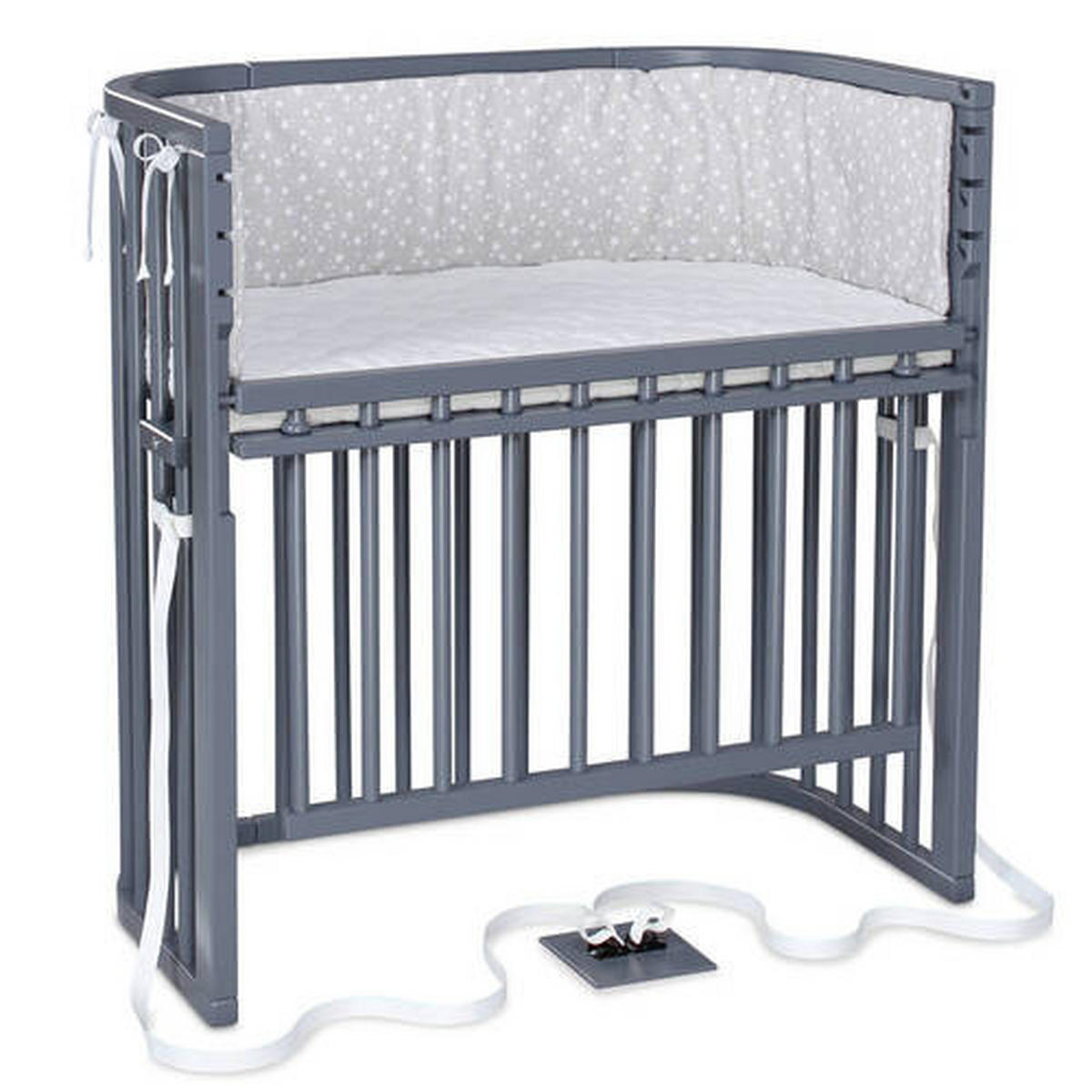 BEISTELLBETT Boxspring Comfort Plus  - Schieferfarben/Grau, Basics, Holz (56,5/96,5/96cm) - Babybay