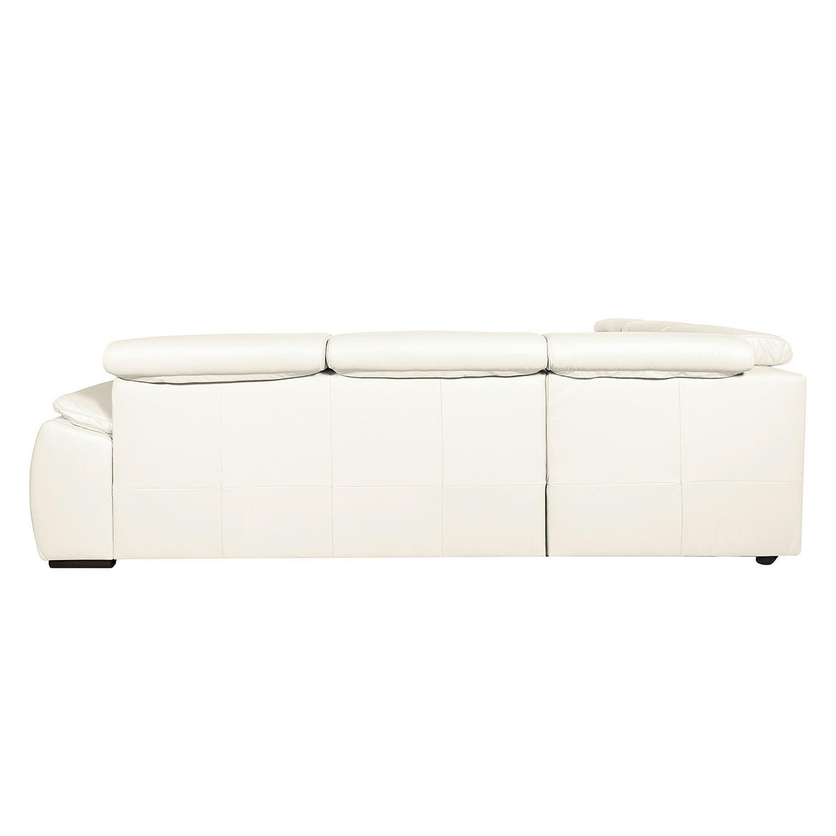 ECKSOFA Weiß Echtleder  - Wengefarben/Weiß, Design, Leder/Holz (265/265cm) - Livetastic
