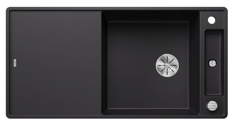 SPÜLE 525859  - Schwarz, Basics, Glas/Stein (99/19/50cm) - Blanco