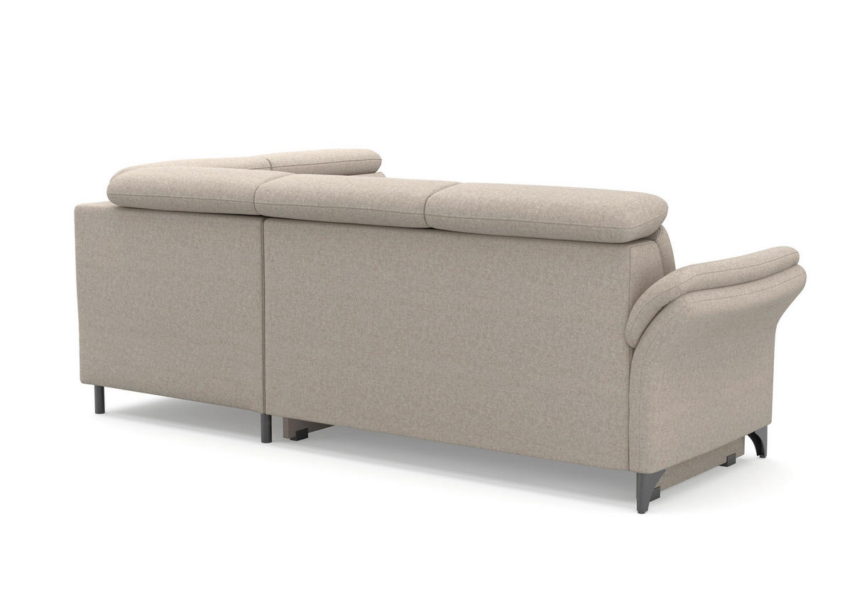 ECKSOFA GLENDALE E Taupe Flachgewebe  - Taupe/Schwarz, KONVENTIONELL, Textil/Metall (247/193cm) - Sit & More