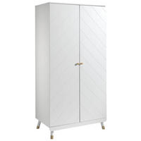 DREHTÜRENSCHRANK 2-türig Weiß  - Goldfarben/Weiß, MODERN, Holzwerkstoff/Kunststoff (100/200/59cm) - MID.YOU