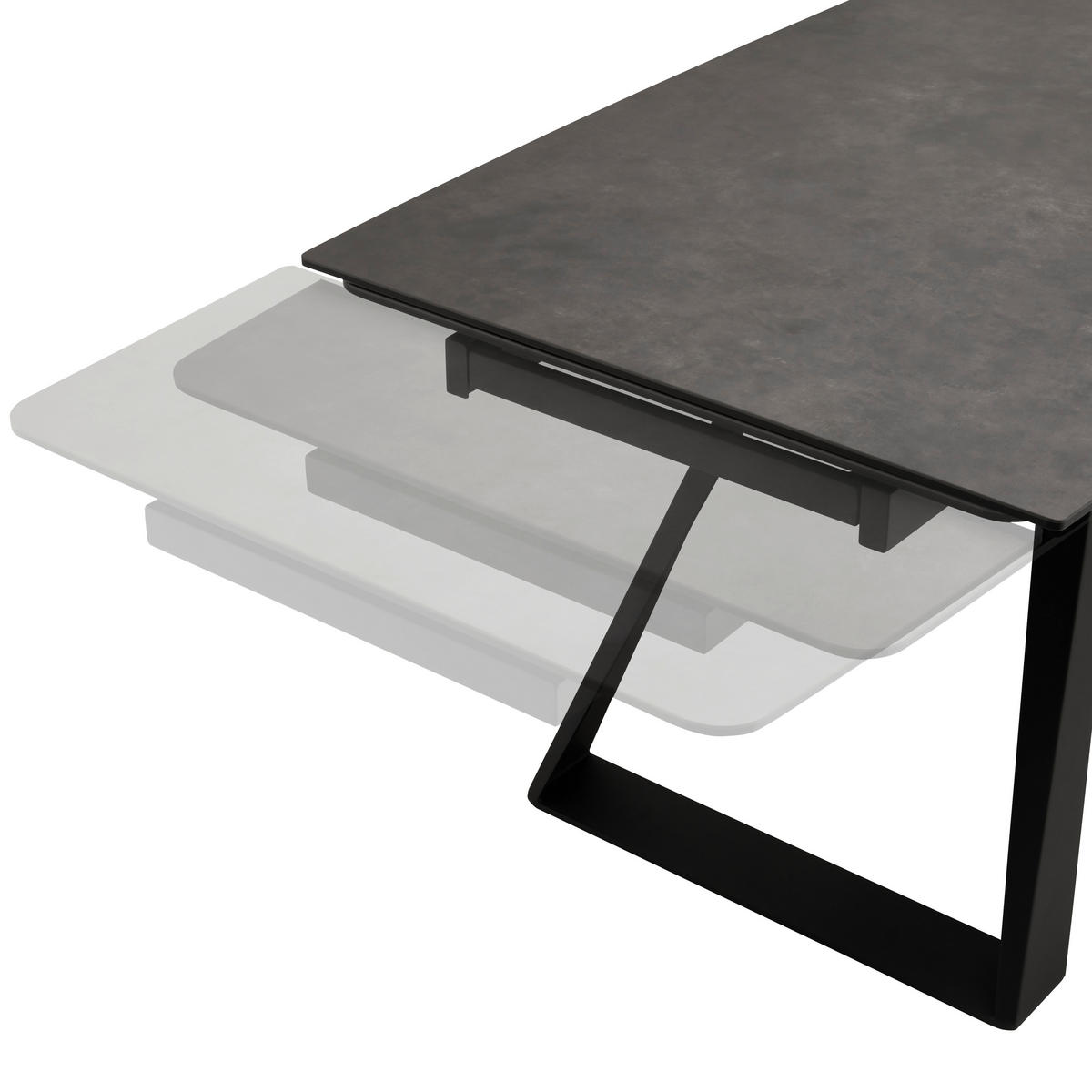 ESSTISCH in Metall, Glas, Keramik 180/90/76 cm  - Schwarz/Grau, MODERN, Glas/Keramik (180/90/76cm) - Livetastic