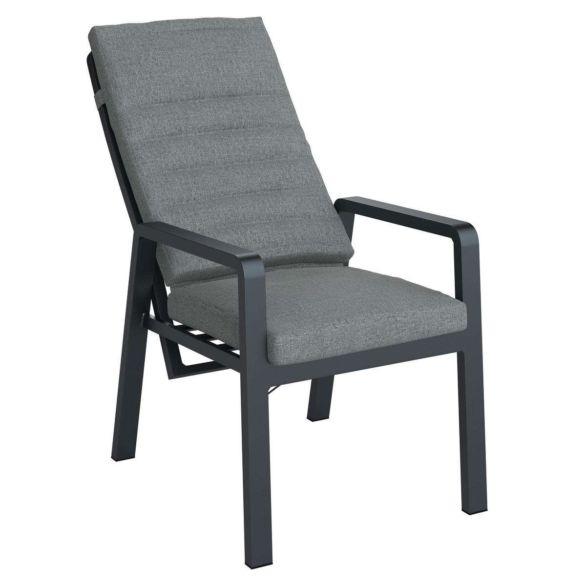 GARTENSESSEL Aluminium Grau, Schwarz  - Schwarz/Grau, MODERN, Textil/Metall (60/110/72cm) - Ambia Garden