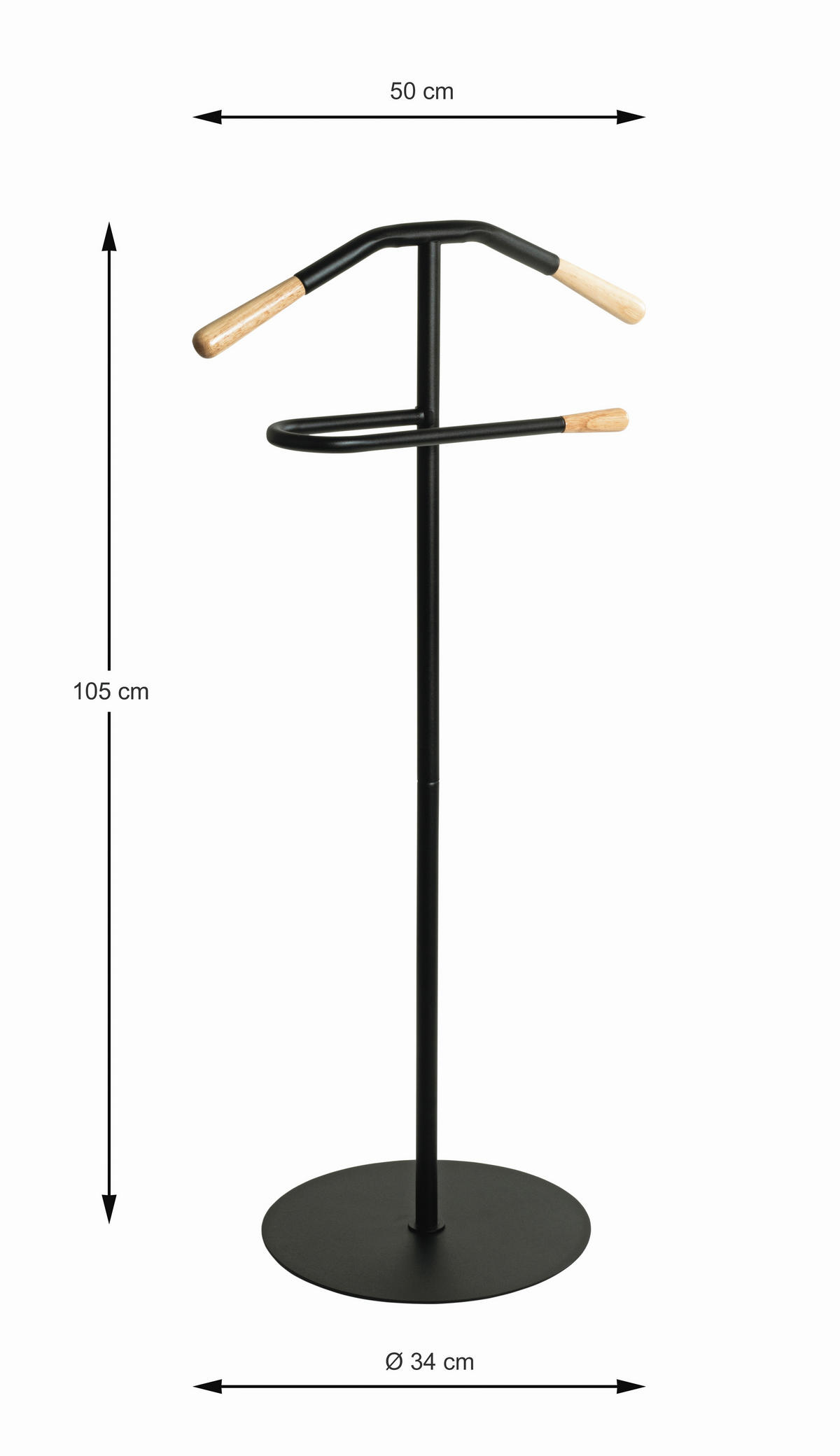 STALAK ZA ODELA  crna, boja bukve  drvo, metal  - boja bukve/crna, Osnovno, drvo/metal (50/105/34cm)