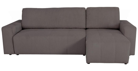 ECKSCHLAFSOFA  mit Cord Anthrazit  - Anthrazit/Schwarz, KONVENTIONELL, Textil (248/146cm) - Xora