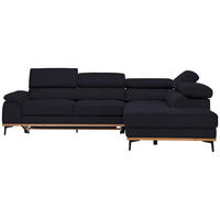 ECKSOFA Webstoff Schwarz  - Schwarz, Natur, Holz/Textil (282/226cm) - Novel