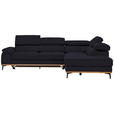 ECKSOFA  in Webstoff Schwarz Bettkasten, Schlaffunktion, Kopfteilverstellung  282/226 cm  - Schwarz, Natur, Holz/Textil (282/226cm) - Novel