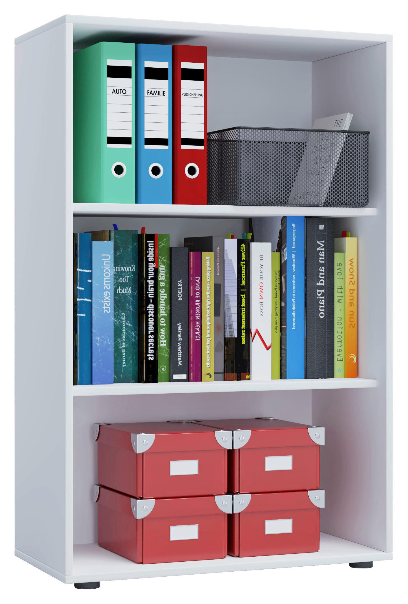 AKTENREGAL 70/105/37 cm  - Weiss/Schwarz, Basics, Holzwerkstoff/Kunststoff (70/105/37cm) - MID.YOU