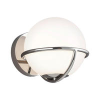 WANDLEUCHTE Fe-Apollo 1 18,1/17,1/21 cm  - Nickelfarben, Basics, Glas/Metall (18,1/17,1/21cm) - Elstead Lighting