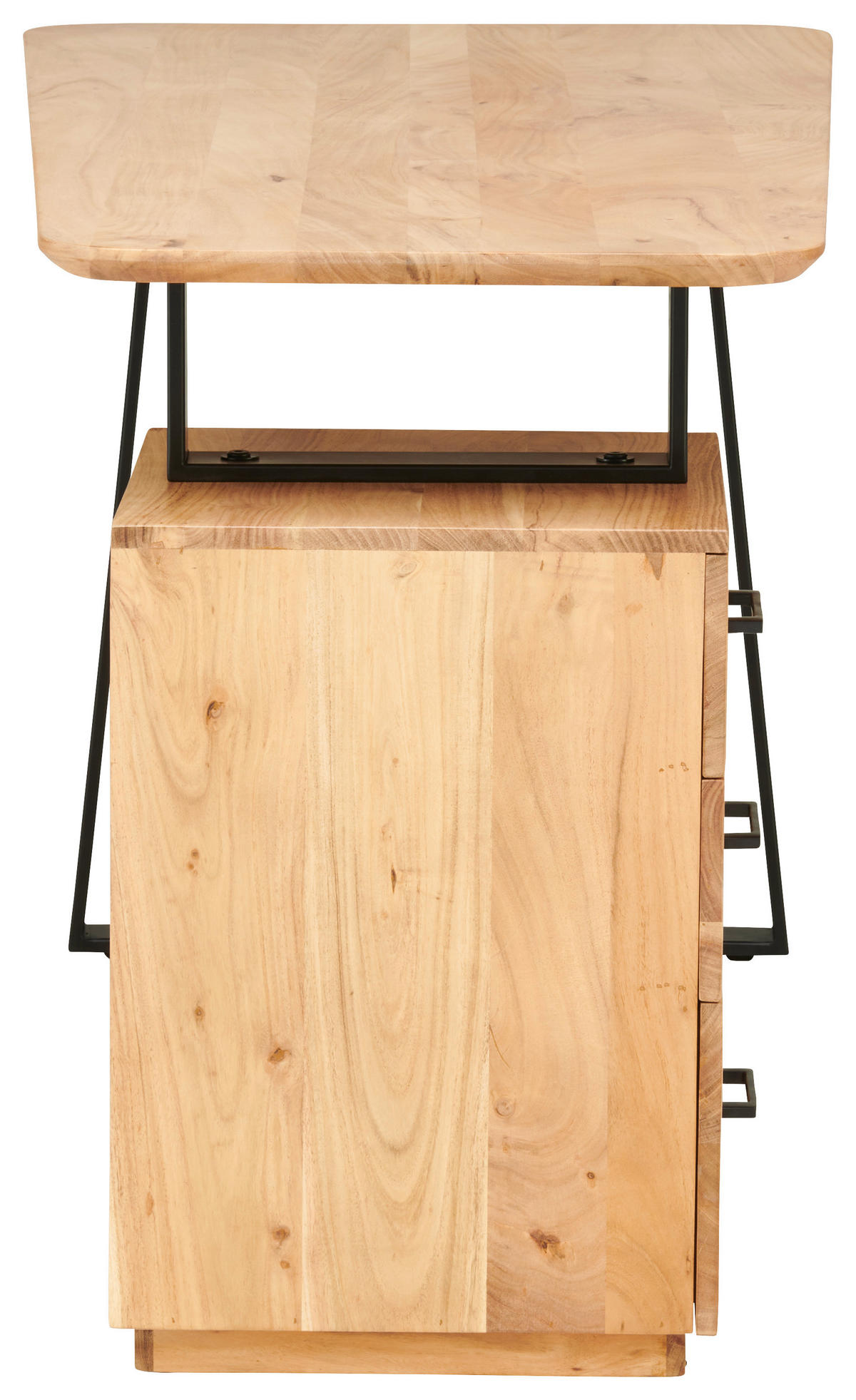 SCHREIBTISCH  in Schwarz, Akaziefarben  - Schwarz/Akaziefarben, MODERN, Holz/Metall (145/76/67cm) - MID.YOU