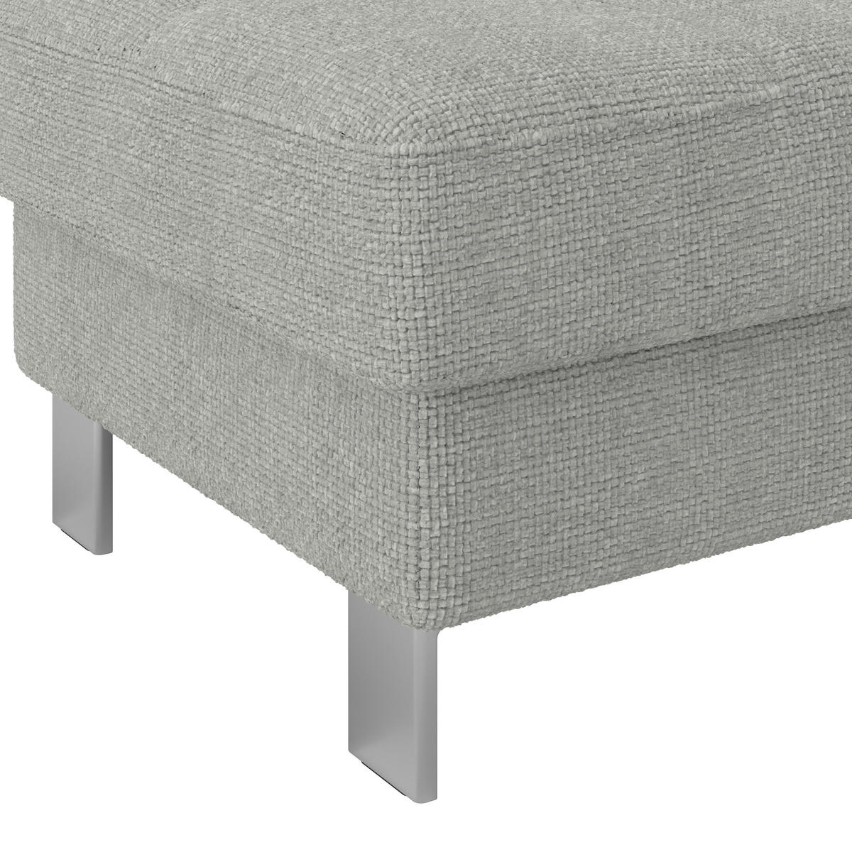 HOCKER Drell Hellgrau  - Hellgrau, MODERN, Textil/Metall (90/44/73cm) - MID.YOU