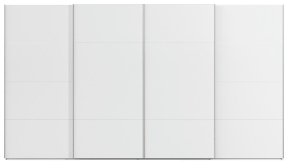 SCHWEBETÜRENSCHRANK 400/223/68 cm 4-türig Weiß  - Alufarben/Weiß, Basics, Holzwerkstoff/Metall (400/223/68cm) - Novel