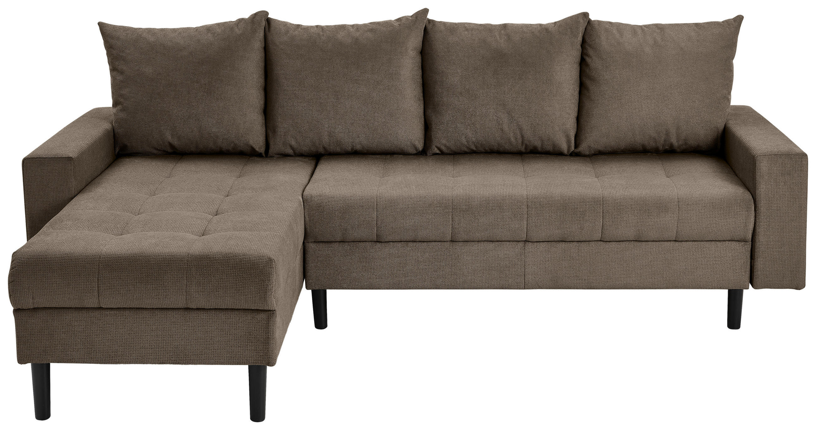 ECKSOFA in Webstoff Braun  - Schwarz/Braun, Konventionell, Kunststoff/Textil (157/231cm) - P & B