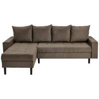 ECKSOFA in Webstoff Braun  - Schwarz/Braun, Konventionell, Kunststoff/Textil (157/231cm) - P & B