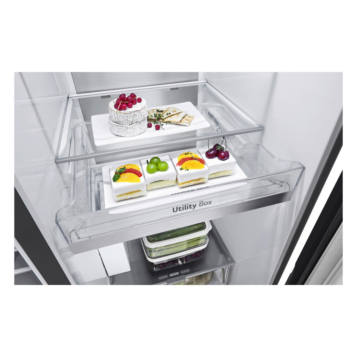 SIDE-BY-SIDE 91,3/179/73,5 cm GSXE90EVDD  - Schwarz, Basics, Glas/Kunststoff (91,3/179/73,5cm) - LG
