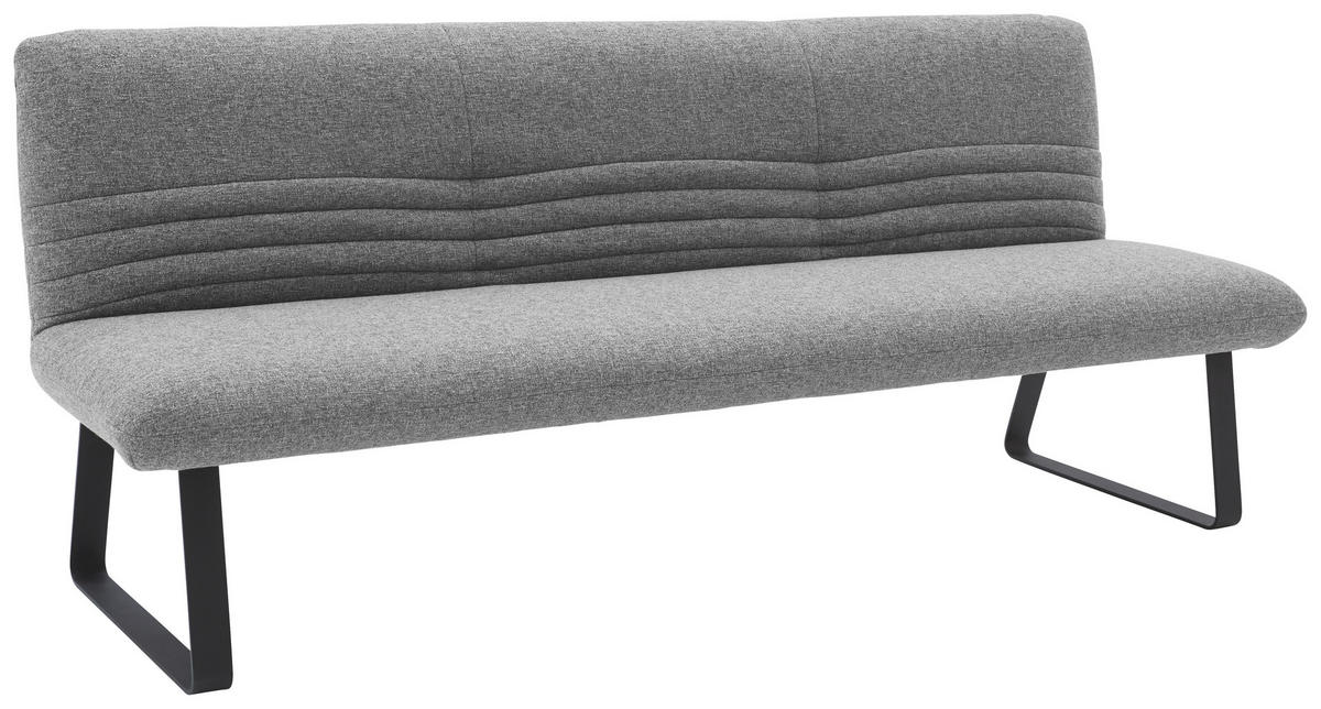 SITZBANK in Metall, Textil Dunkelgrau  - Dunkelgrau/Schwarz, Design, Textil/Metall (221/90/70cm) - Dieter Knoll