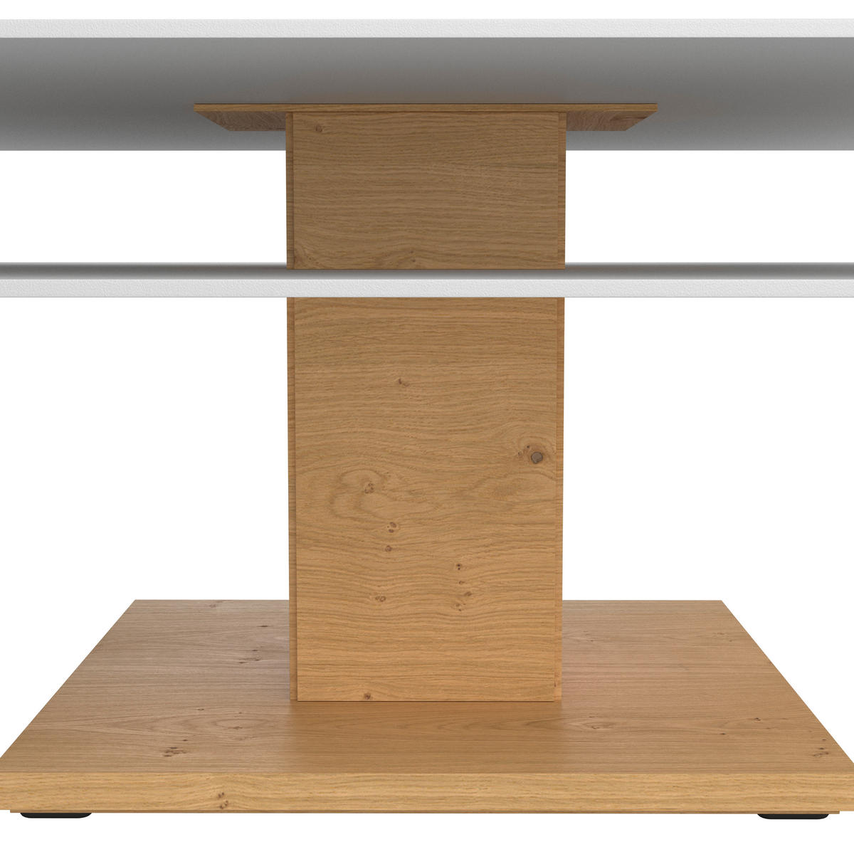 TABLE BASSE in Holz, Glas, Holzwerkstoff 90/90/43 cm  - Weiss/Eichefarben, Design, Glas/Holz (90/90/43cm) - Voglauer